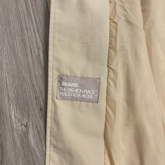 VINTAGE Sears Beige Trench Coat Vintage Size 8 Modern Size Small - Picture 11 of 16